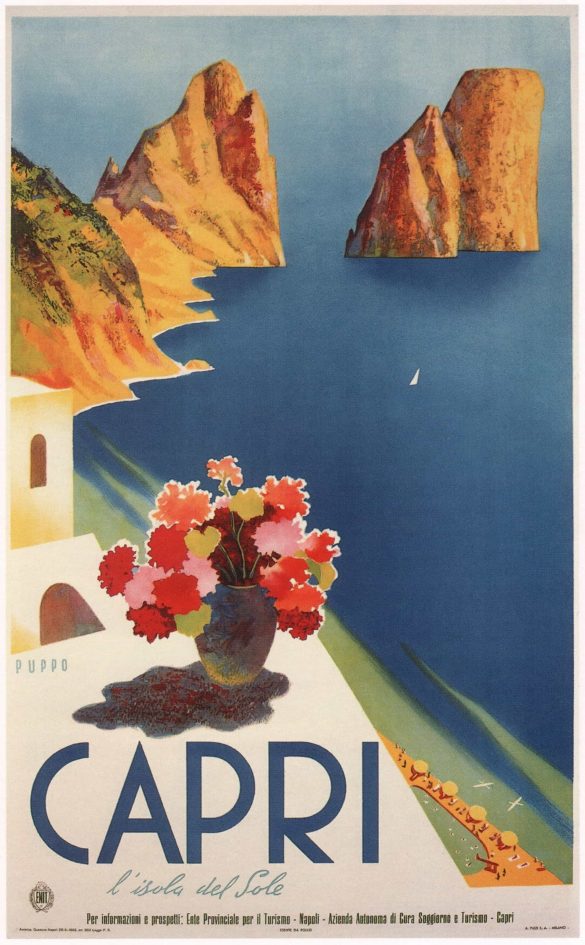 Vintage Tourism Capri Italy Poster circa 1952