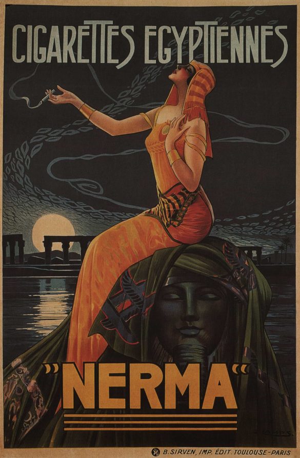 Vintage Cigarette Poster, Egyptiennes Nerma