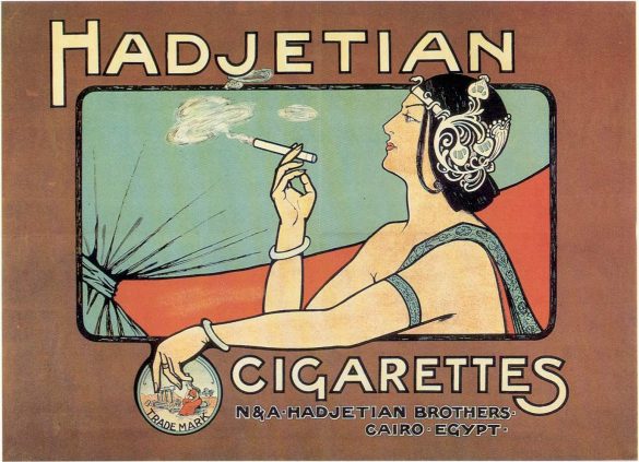 Hadjetian Cigarettes Art Nouveau Wall Art dated 1911