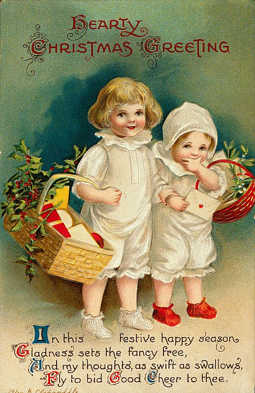 Hearty Christmas Greeting Card by Ellen Clapsaddle