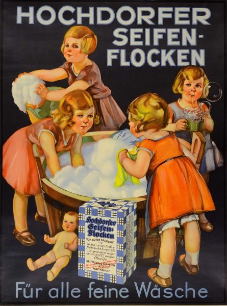 Hochdorfer Seifen Flocken Victorian Vintage German Poster