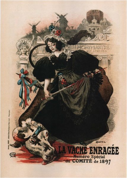 La Vache Enragee Art Nouveau Vintage French Advertising Poster 1897