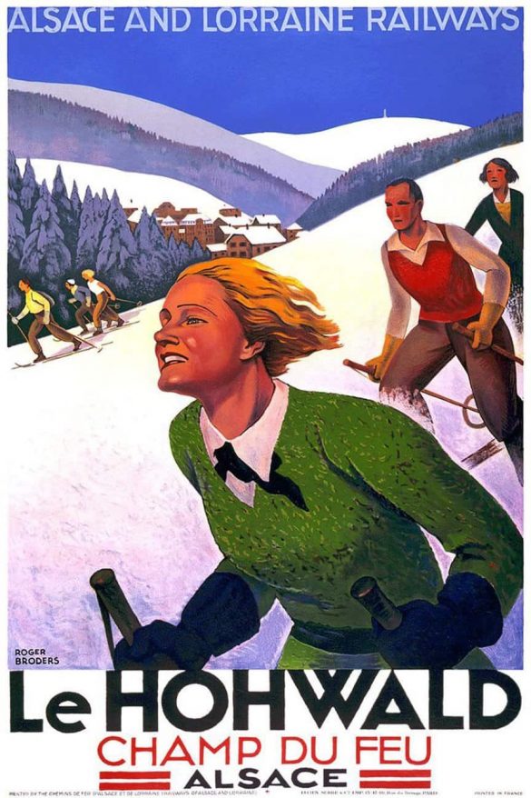Le Hohwald Retro Ski Poster circa 1928