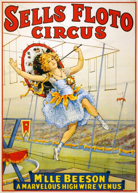 Old Circus Poster - Sells Floto Circus M lle Beeson