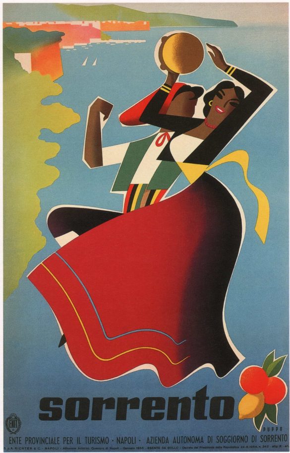 Sorrento Vintage Italy Travel Poster, 1955