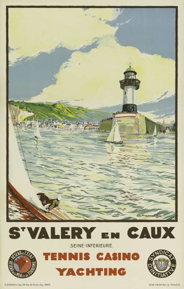 St. Valery en Caux Vintage Sailing Poster, 1936