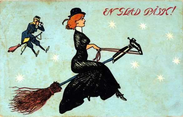 “En Glad Pask” Sweden Eastern Witch Postcard 1912