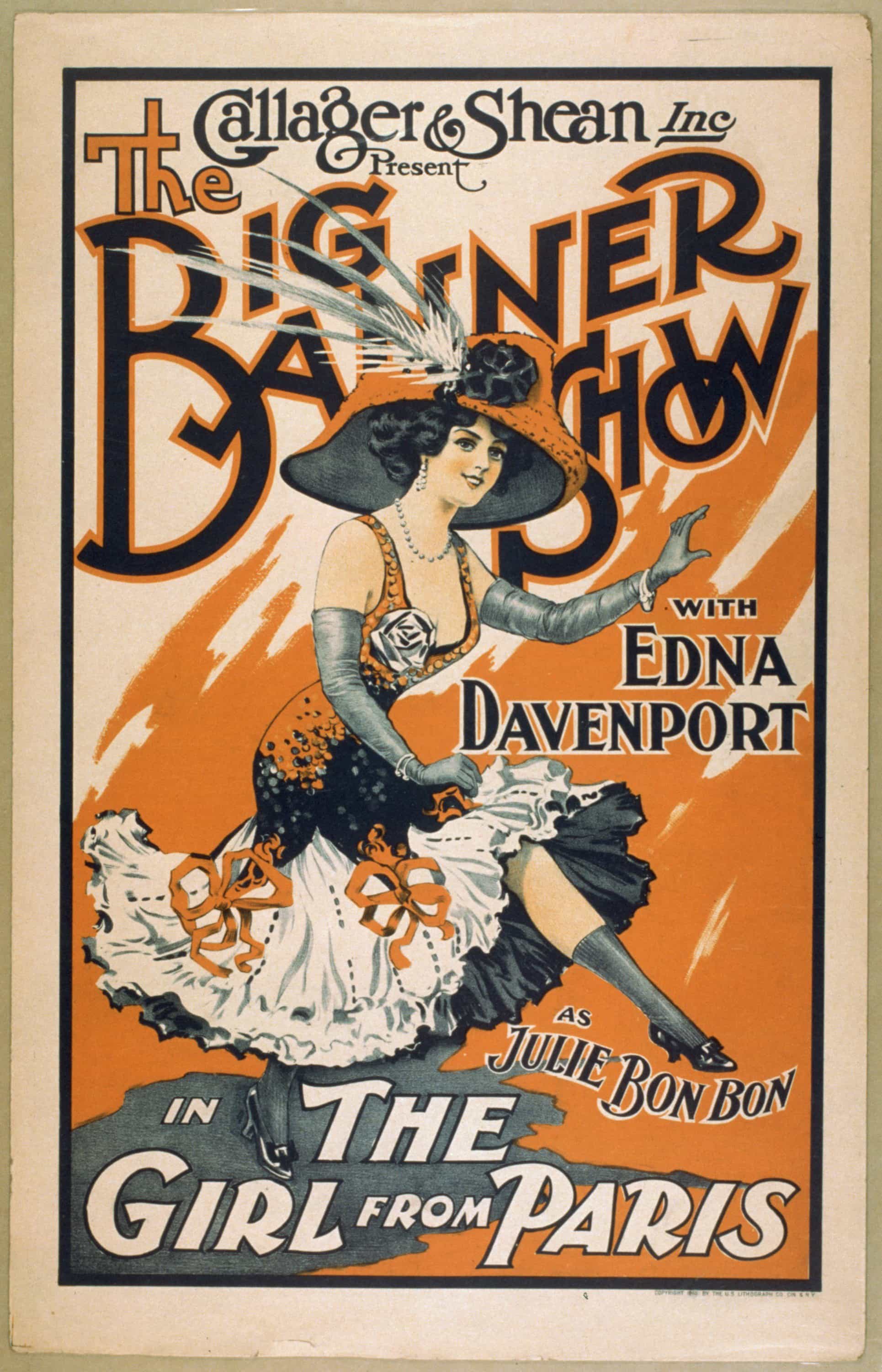 The BIG Banner Show The Girl From Paris Vintage Theater Poster 