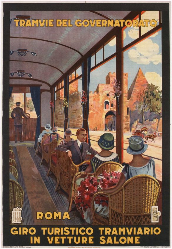 Roma Tramvie Del Governatorato, 1927 Tourism Poster Design