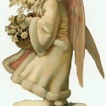Victorian Angel in Robe Vintage Christmas Clip Art
