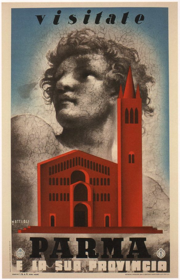 Vintage Travel Poster Italy, Visitate Parma circa 1937