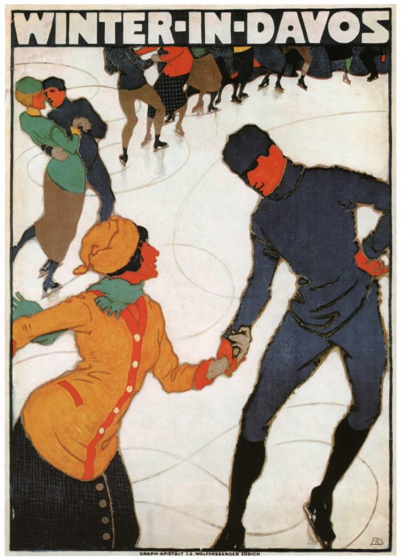Winter in Davos Poster by Mangold Burkhard 1914