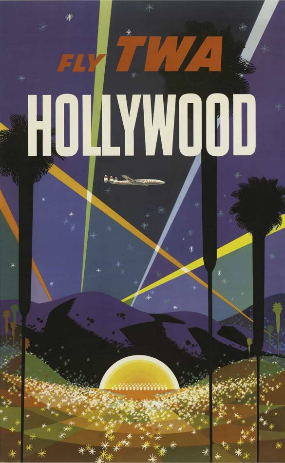 David Klein Posters Fly TWA to Hollywood, 1958