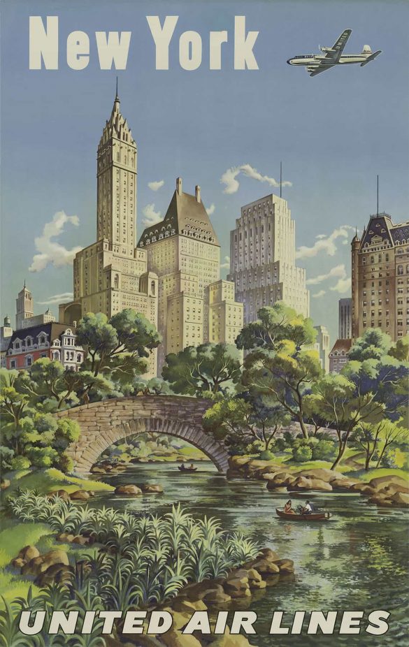 Vintage New York Poster by United Airlines