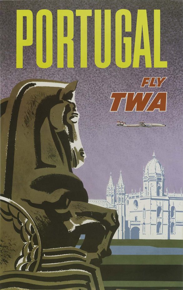 David Klein Poster, Fly TWA to Portugal