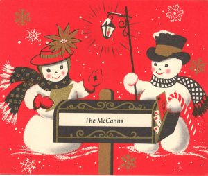 Vintage Christmas Snowman Clipart