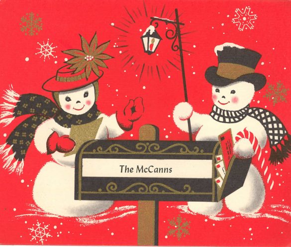 Vintage Christmas Snowman Clipart