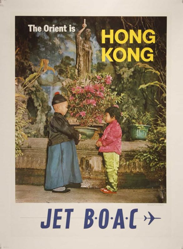 Jet BOAC The Orient is Hong Kong Vintage Poster