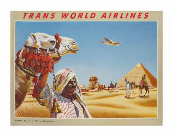 Egypt Trans World Airlines, Vintage Aviation Art