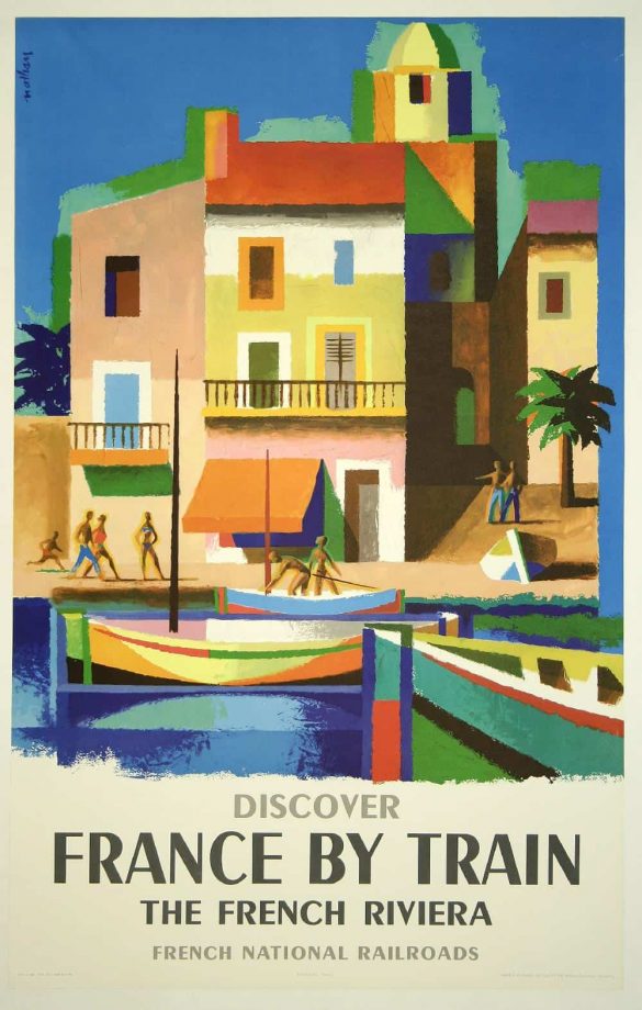 Discover France by Train: The French Riviera Poster