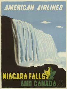 American Airlines Niagara Falls Poster by Kauffer 1948