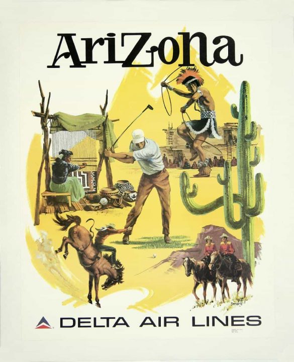 Vintage Airlines Poster to Arizona by Delta Air Lines