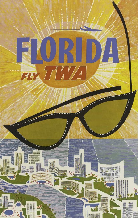 Fly TWA Vintage Florida Poster