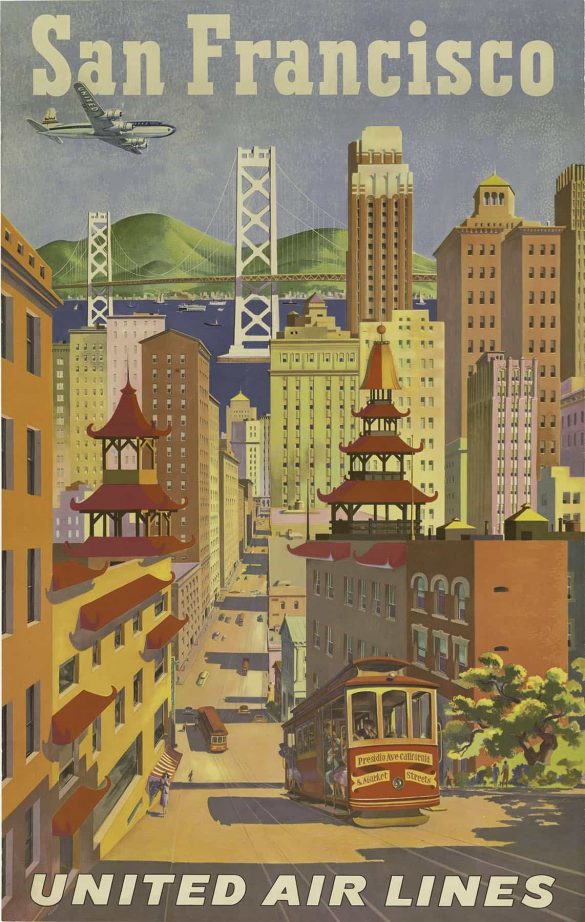 United Air Lines to San Francisco Vintage Poster by Joseph Feher