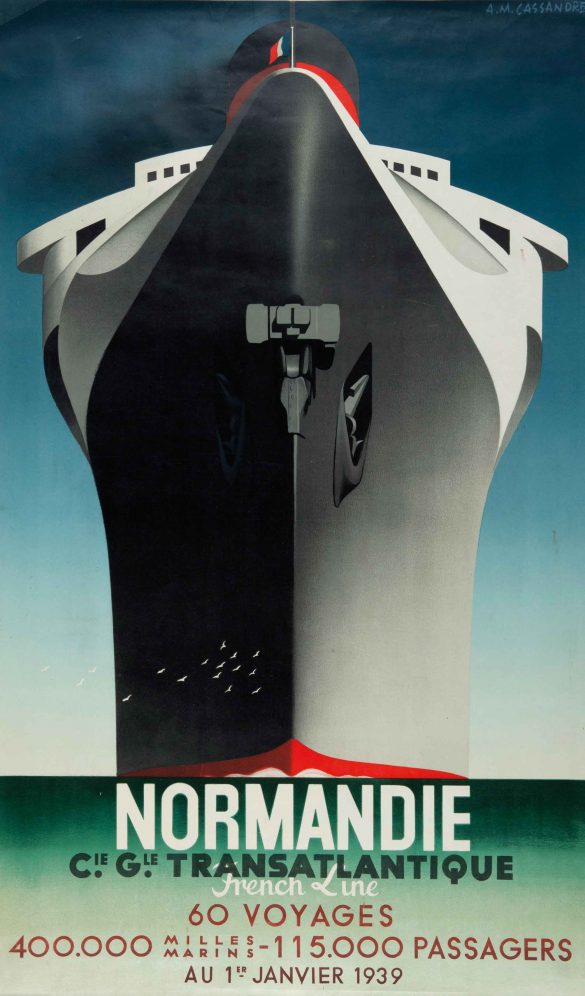 A.M Cassandre Normandie Vintage Poster 1935